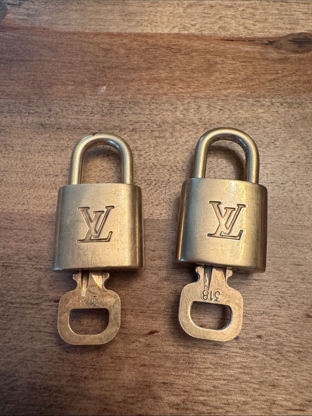 Louis Vuitton Gold Brass Double Padlock Set